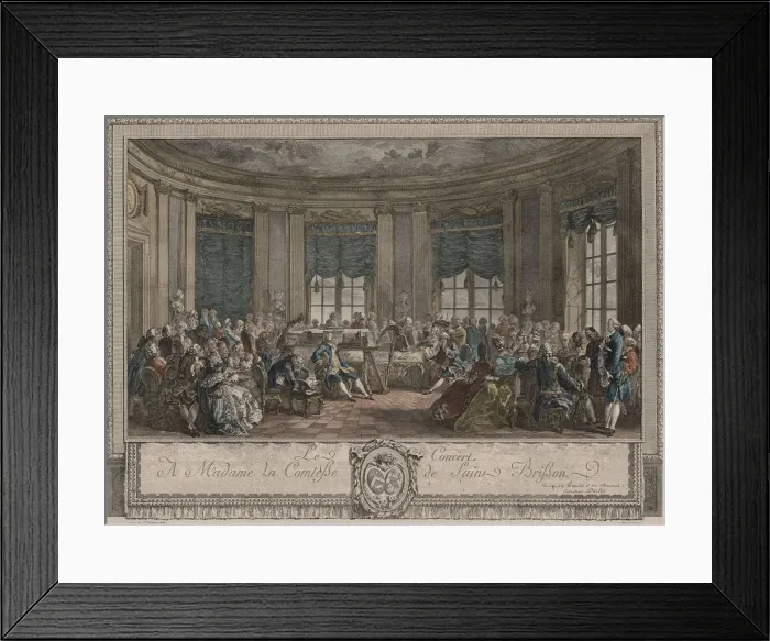 Framed Print : Concert. Artist: Saint-Aubin, Augustin, de (1736-1807) Framed Print : Concert. Artist: Saint-Aubin, Augustin, de (1736-1807)