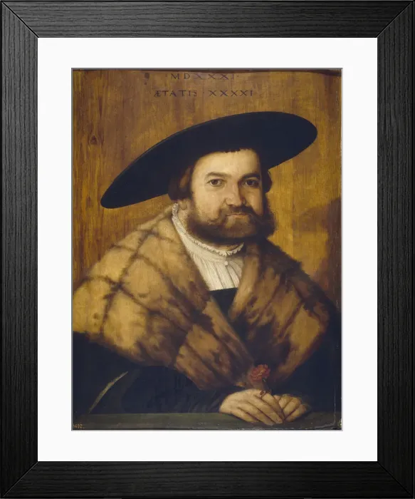 Framed Print : Goldsmith Jorg Zorer of Augsburg, 1531. Artist: Amberger, Christoph (ca. 1500-1562) Framed Print : Goldsmith Jorg Zorer of Augsburg, 1531. Artist: Amberger, Christoph (ca. 1500-1562)