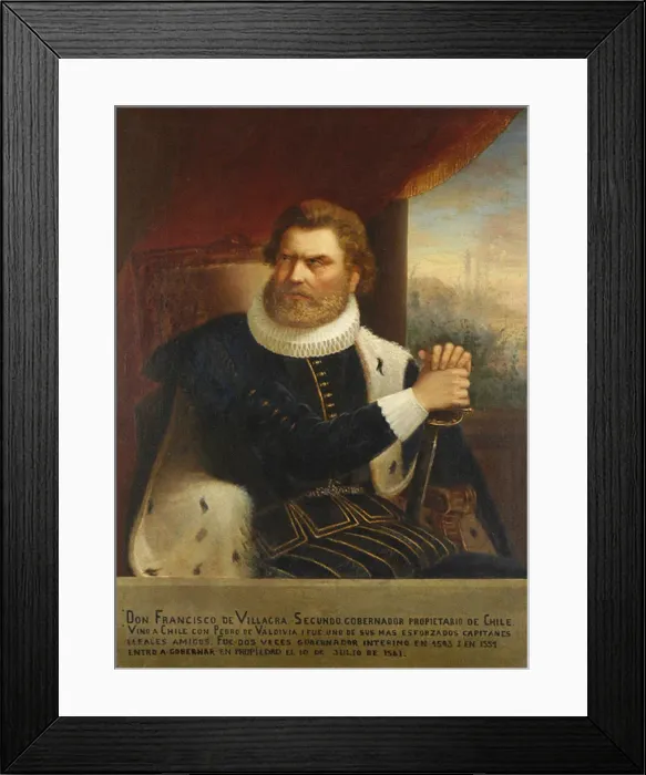 Framed Print : Portrait of Francisco de Villagra, 1873. Artist: Carmona, Pedro Leon (1854-1899)