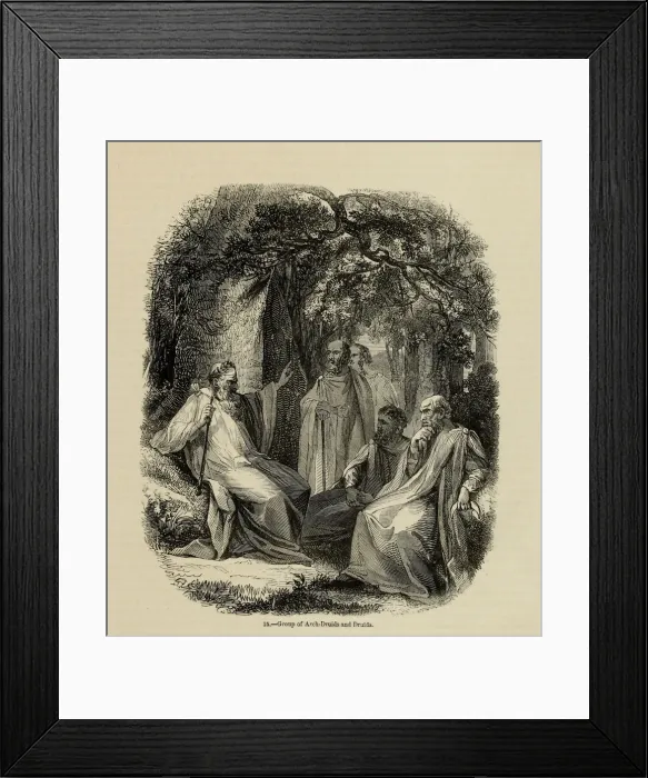 Framed Print : Group of Archdruids and Druids (From the book Old England: A Pictorial Museum), 1845. Artist: Anonymous Framed Print : Group of Archdruids and Druids (From the book Old England: A Pictorial Museum), 1845. Artist: Anonymous