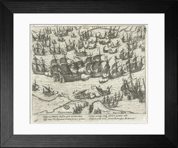 Framed Print : The sinking of the Spanish Armada in 1588, 1613-1615. Artist: Hogenberg, Frans (1535-1590) Framed Print : The sinking of the Spanish Armada in 1588, 1613-1615. Artist: Hogenberg, Frans (1535-1590)
