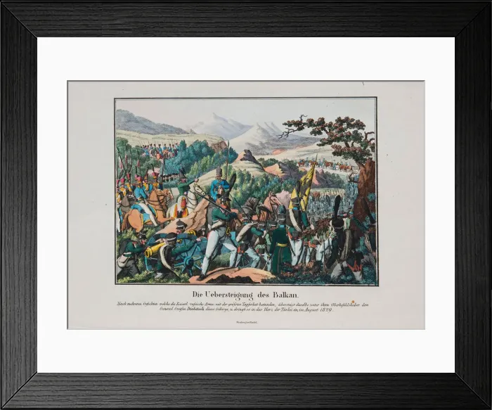 Framed Print : The Army of Graf Ivan Ivanovich Diebitsch crossing the Balkans, c. 1830. Artist: Anonymous Framed Print : The Army of Graf Ivan Ivanovich Diebitsch crossing the Balkans, c. 1830. Artist: Anonymous
