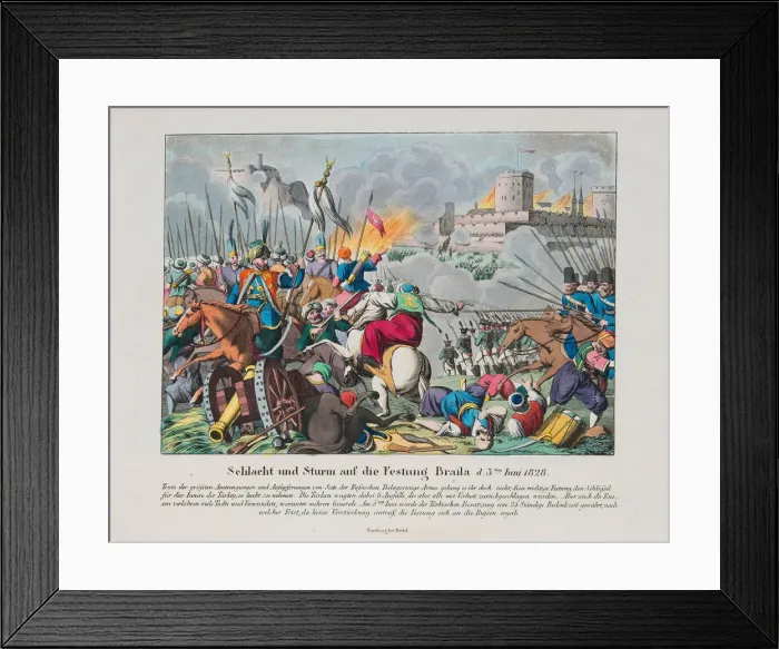 Framed Print : The storming the Brailov fortress on June 15, 1828, c. 1830. Artist: Anonymous Framed Print : The storming the Brailov fortress on June 15, 1828, c. 1830. Artist: Anonymous