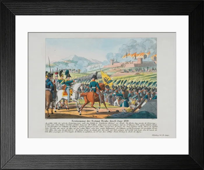 Framed Print : The storming the Brailov fortress on June 15, 1828, c. 1830. Artist: Campe, August Friedrich Andreas (1777-1846)
