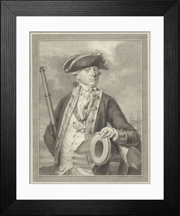 Framed Print : Admiral Jan Hendrik van Kinsbergen (1735-1819), Count of Doggersbank, 1781. Artist: Vinkeles, Reinier (1741-1816) Framed Print : Admiral Jan Hendrik van Kinsbergen (1735-1819), Count of Doggersbank, 1781. Artist: Vinkeles, Reinier (1741-1816)