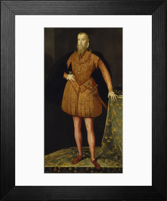 Framed Print : Portrait of the King Eric XIV of Sweden (1533-1577), 1561. Artist: Meulen, Steven van der (active 1543-1564) Framed Print : Portrait of the King Eric XIV of Sweden (1533-1577), 1561. Artist: Meulen, Steven van der (active 1543-1564)