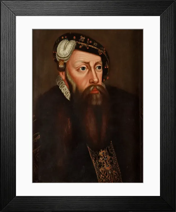 Framed Print : Portrait of the King Gustav I of Sweden (1496-1560). Artist: Pasch, Ulrika Fredrika (1735-1796) Framed Print : Portrait of the King Gustav I of Sweden (1496-1560). Artist: Pasch, Ulrika Fredrika (1735-1796)