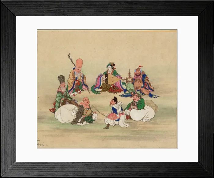 Framed Print : Seven Lucky Gods, ca 1878. Artist: Anonymous Framed Print : Seven Lucky Gods, ca 1878. Artist: Anonymous