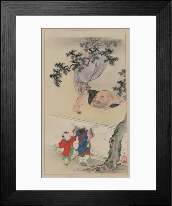 Framed Print : Hotei, 1878. Artist: Hasegawa, Settei (1819-1882) Framed Print : Hotei, 1878. Artist: Hasegawa, Settei (1819-1882)