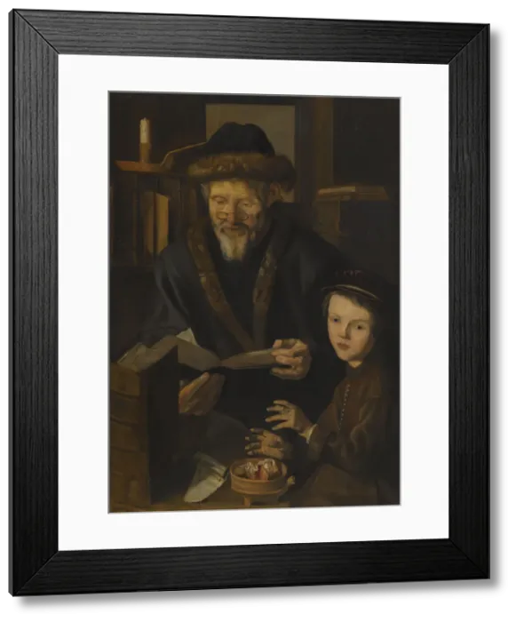 Framed Print : Philosopher and the Young Child. Artist: Woutersz. called Stap, Jan (1599-1663) Framed Print : Philosopher and the Young Child. Artist: Woutersz. called Stap, Jan (1599-1663)