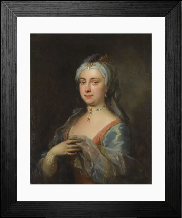 Framed Print : Portrait of Lady Mary Wortley Montagu (1689-1762). Artist: Highmore, Joseph (1692-1780) Framed Print : Portrait of Lady Mary Wortley Montagu (1689-1762). Artist: Highmore, Joseph (1692-1780)
