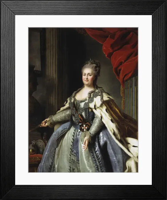 Framed Print : Portrait of Empress Catherine II (1729-1796), 1780s. Artist: Rokotov, Fyodor Stepanovich (1735-1808) Framed Print : Portrait of Empress Catherine II (1729-1796), 1780s. Artist: Rokotov, Fyodor Stepanovich (1735-1808)