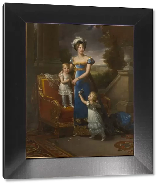 Duchesse de Berry with children Louise Marie Therese d Artois and Henri d Artois, 1822. Artist: Gerard, Francois Pascal Simon (1770-1837)