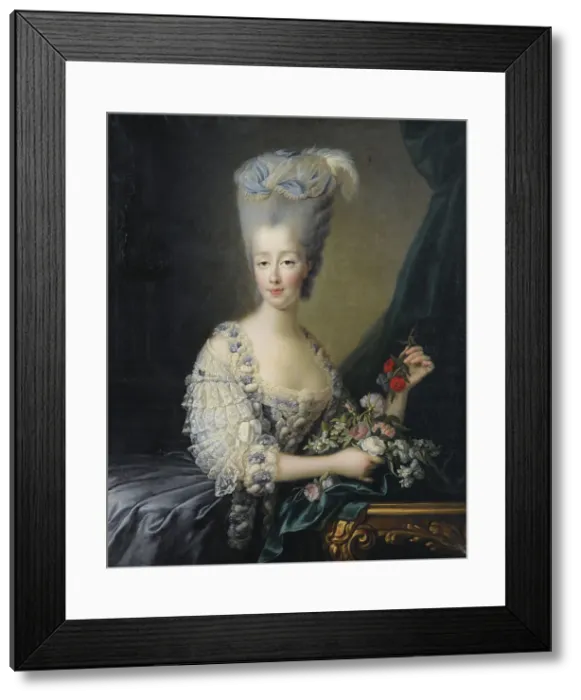 Framed Print : Princess Maria Theresa of Savoy (1756-1805), Countess of Artois. Artist: Gautier Dagoty, Jean-Baptiste Andre (1740-1786) Framed Print : Princess Maria Theresa of Savoy (1756-1805), Countess of Artois. Artist: Gautier Dagoty, Jean-Baptiste Andre (1740-1786)