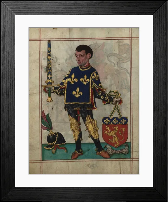Framed Print : Bertrand du Guesclin (From Livro do Ameiro-Mor), 1509. Artist: Anonymous Framed Print : Bertrand du Guesclin (From Livro do Ameiro-Mor), 1509. Artist: Anonymous