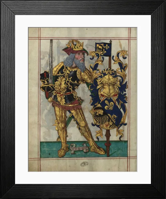 Framed Print : Charles the Great (From Livro do Ameiro-Mor), 1509. Artist: Anonymous Framed Print : Charles the Great (From Livro do Ameiro-Mor), 1509. Artist: Anonymous