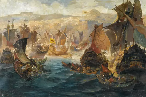 The Conquest of Constantinople by the Crusaders. Artist: Chatzis, Vasilios (1870-1915)