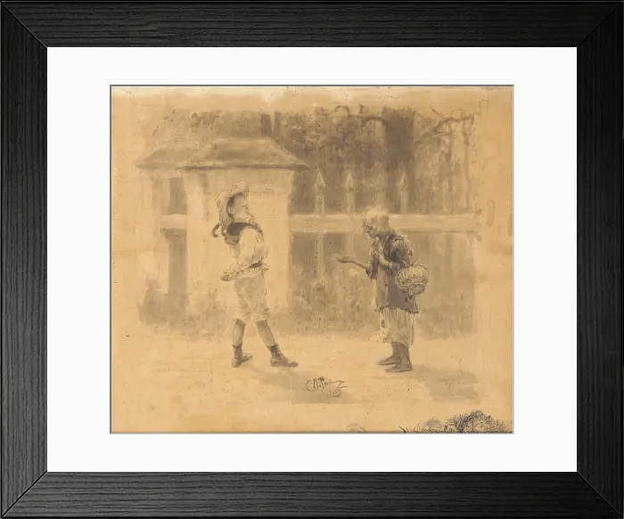 Framed Print : Girl begging, 1889. Artist: Repin, Ilya Yefimovich (1844-1930) Framed Print : Girl begging, 1889. Artist: Repin, Ilya Yefimovich (1844-1930)