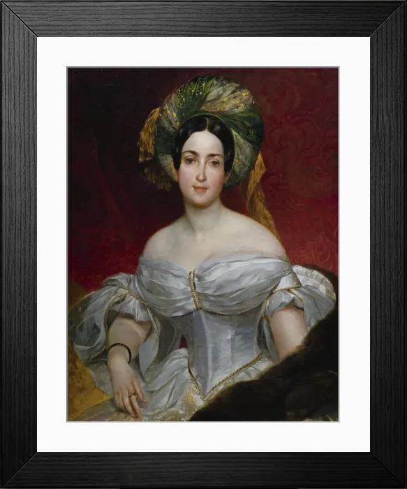 Framed Print : Portrait of Baroness Aurora Charlotta Demidova, nee Stjernvall (1808-1902), 1837. Artist: Briullov, Karl Pavlovich (1799-1852) Framed Print : Portrait of Baroness Aurora Charlotta Demidova, nee Stjernvall (1808-1902), 1837. Artist: Briullov, Karl Pavlovich (1799-1852)