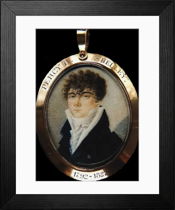 Framed Print : Portrait of the poet Percy Bysshe Shelley (1792-1822), ca 1825. Artist: Anonymous Framed Print : Portrait of the poet Percy Bysshe Shelley (1792-1822), ca 1825. Artist: Anonymous