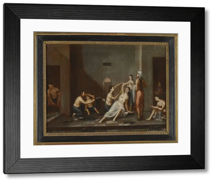 Framed Print : Ladies in the Hammam, 1741. Artist: Anonymous Framed Print : Ladies in the Hammam, 1741. Artist: Anonymous