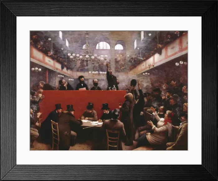 Framed Print : At the Graffard Meeting Hall (Reunion a la salle Graffard), 1884. Artist: Beraud, Jean (1849-1936) Framed Print : At the Graffard Meeting Hall (Reunion a la salle Graffard), 1884. Artist: Beraud, Jean (1849-1936)