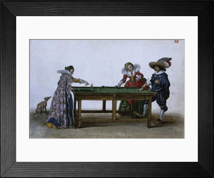 Framed Print : Game of Billiards, ca 1620-1625. Artist: Venne, Adriaen Pietersz. van de (1589-1662) Framed Print : Game of Billiards, ca 1620-1625. Artist: Venne, Adriaen Pietersz. van de (1589-1662)