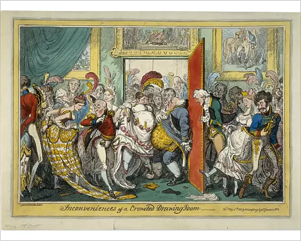 The Inconveniences of a Crowded Drawing Room, 1818. Artist: Cruikshank, George (1792-1878)