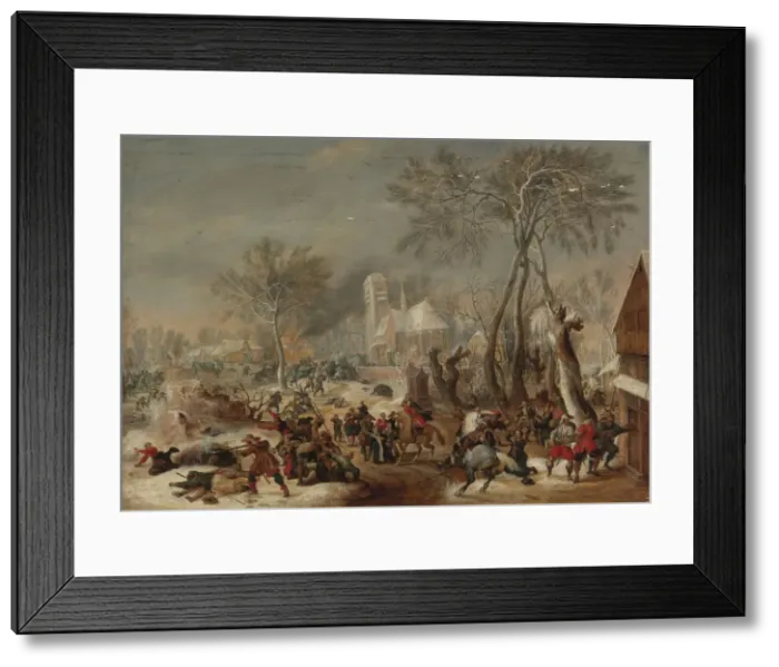 Framed Print : The Sack of a Village. Artist: Snayers, Pieter (1592-1667) Framed Print : The Sack of a Village. Artist: Snayers, Pieter (1592-1667)