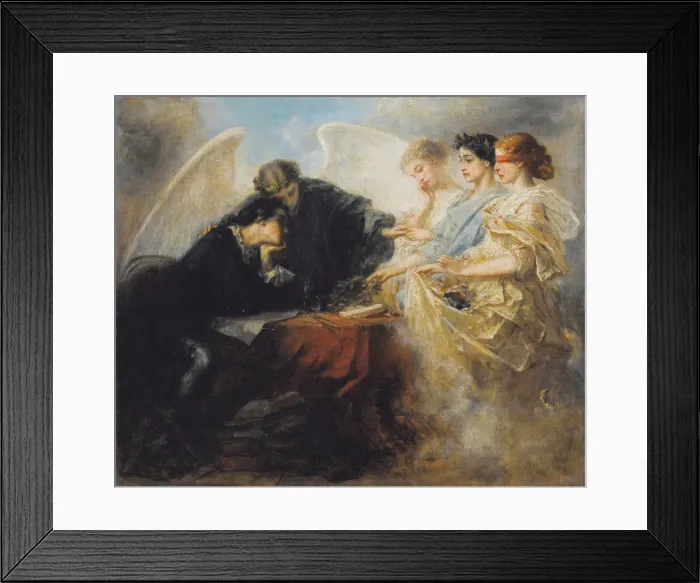 Framed Print : Young Man at the Crossroads, 1856. Artist: Beaumont, Charles-Edouard de (1812-1888) Framed Print : Young Man at the Crossroads, 1856. Artist: Beaumont, Charles-Edouard de (1812-1888)