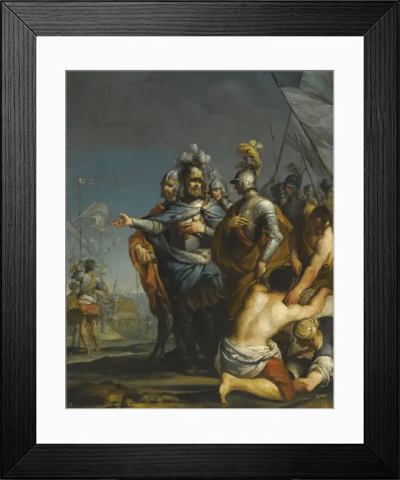 Framed Print : Saint Louis Departing For The Crusade. Artist: Gionima, Antonio (1697-1732) Framed Print : Saint Louis Departing For The Crusade. Artist: Gionima, Antonio (1697-1732)