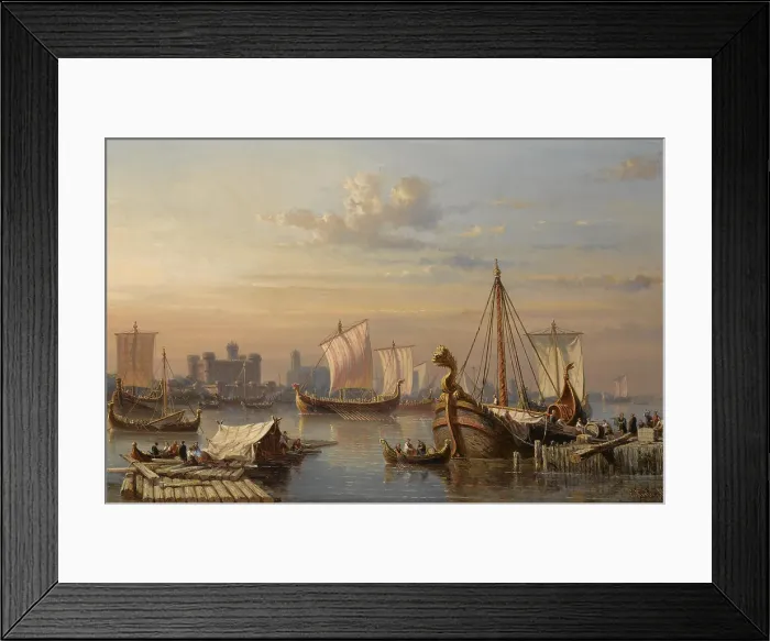 Framed Print : Viking ships on the River Thames, Mid of the 19th century. Artist: Koster, Everhardus (1817-1892) Framed Print : Viking ships on the River Thames, Mid of the 19th century. Artist: Koster, Everhardus (1817-1892)