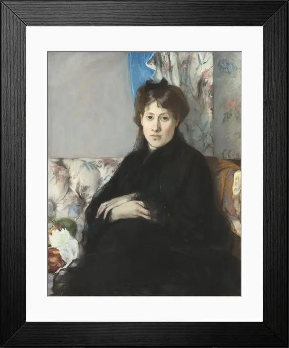 Framed Print : Portrait of Madame Edma Pontillon, nee Morisot, 1871. Artist: Morisot, Berthe (1841-1895) Framed Print : Portrait of Madame Edma Pontillon, nee Morisot, 1871. Artist: Morisot, Berthe (1841-1895)