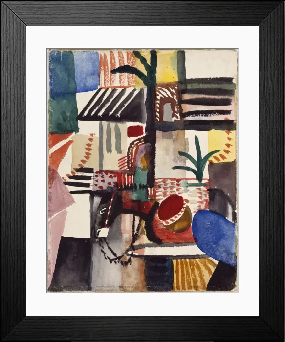 Framed Print : Man with Donkey (Tunisia), 1914. Artist: Macke, August (1887-1914) Framed Print : Man with Donkey (Tunisia), 1914. Artist: Macke, August (1887-1914)