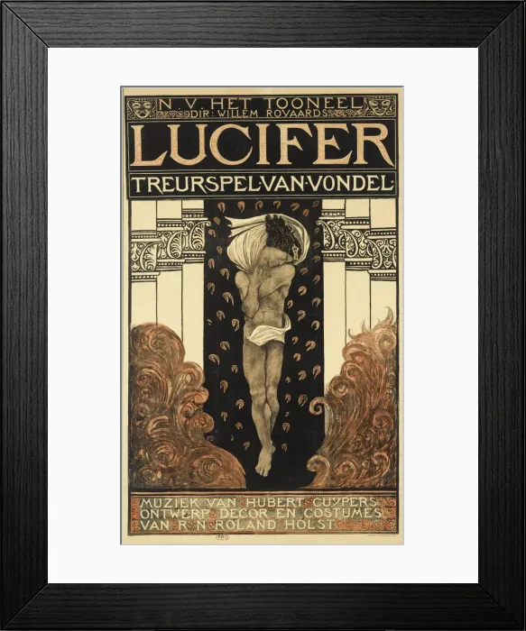 Framed Print : Poster for the play Lucifer, 1910. Artist: Holst, Richard Roland (1868-1938) Framed Print : Poster for the play Lucifer, 1910. Artist: Holst, Richard Roland (1868-1938)