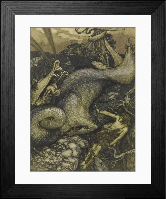 Framed Print : Sigurd the Dragon Slayer, 1901. Artist: Rackham, Arthur (1867-1939) Framed Print : Sigurd the Dragon Slayer, 1901. Artist: Rackham, Arthur (1867-1939)