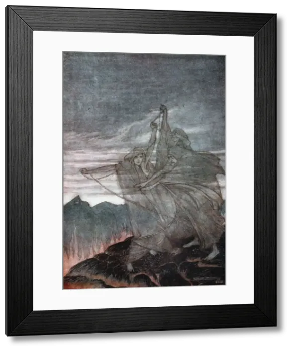 Framed Print : The Norns Vanish. Illustration for Siegfried and The Twilight of the Gods by Richard Wagner, 1910. Artist: Rackham, Arthur (1867-1939) Framed Print : The Norns Vanish. Illustration for Siegfried and The Twilight of the Gods by Richard Wagner, 1910. Artist: Rackham, Arthur (1867-1939)