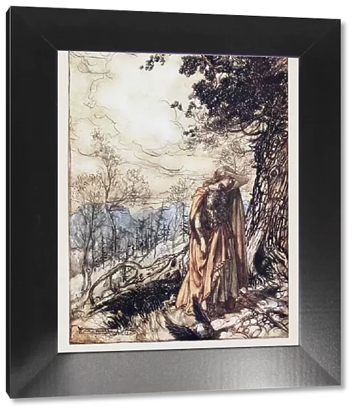 Brunnhilde. Illustration for The Rhinegold and The Valkyrie by Richard Wagner, 1910. Artist: Rackham, Arthur (1867-1939)