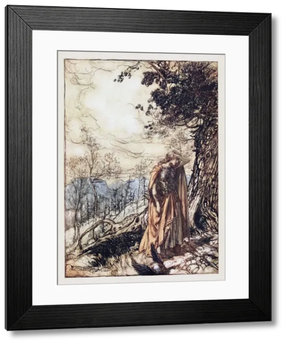 Framed Print : Brunnhilde. Illustration for The Rhinegold and The Valkyrie by Richard Wagner, 1910. Artist: Rackham, Arthur (1867-1939) Framed Print : Brunnhilde. Illustration for The Rhinegold and The Valkyrie by Richard Wagner, 1910. Artist: Rackham, Arthur (1867-1939)
