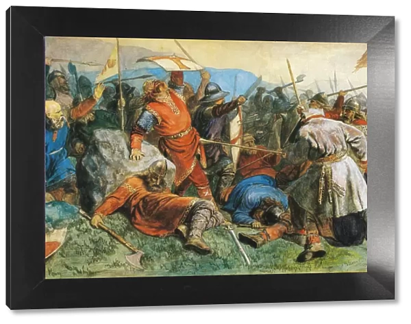 Saint Olav at the Battle of Stiklestad, 1859. Artist: Arbo, Peter Nicolai (1831-1892)