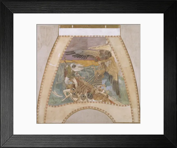 Framed Print : The Defense of the Sampo, c. 1900. Artist: Gallen-Kallela, Akseli (1865-1931) Framed Print : The Defense of the Sampo, c. 1900. Artist: Gallen-Kallela, Akseli (1865-1931)