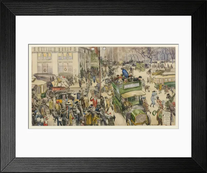 Framed Print : Christmas Shoppers, Madison Square, 1912. Artist: Glackens, William James (1870-1938) Framed Print : Christmas Shoppers, Madison Square, 1912. Artist: Glackens, William James (1870-1938)