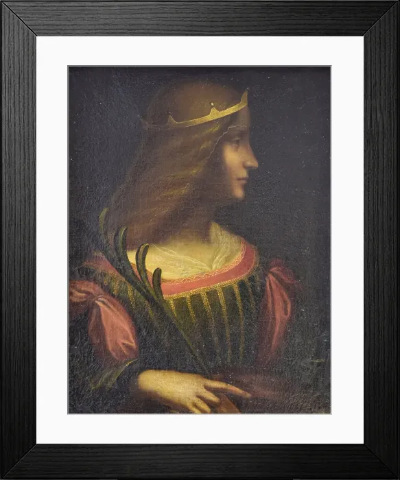 Framed Print : Portrait of Isabella d Este, c. 1510. Artist: Leonardo da Vinci, (attributed) Framed Print : Portrait of Isabella d Este, c. 1510. Artist: Leonardo da Vinci, (attributed)