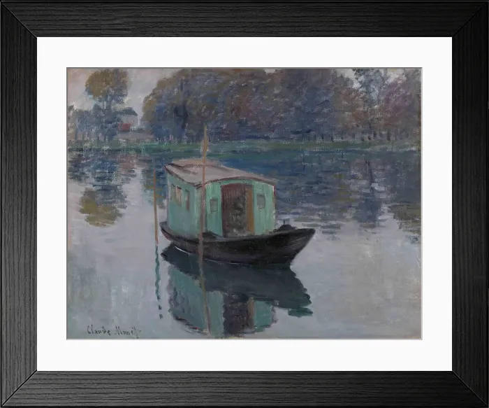 Framed Print : The Studio Boat (Le bateau-atelier), 1874. Artist: Monet, Claude (1840-1926) Framed Print : The Studio Boat (Le bateau-atelier), 1874. Artist: Monet, Claude (1840-1926)
