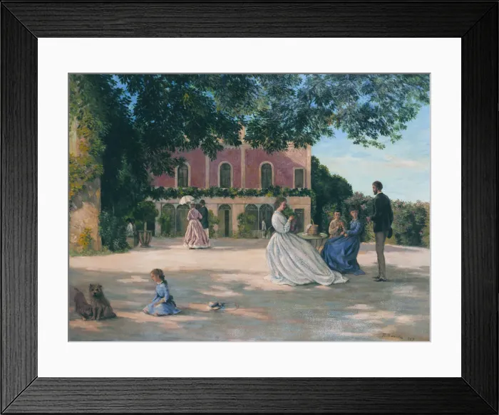 Framed Print : The Terrace at Meric, 1867. Artist: Bazille, Frederic (1841-1870) Framed Print : The Terrace at Meric, 1867. Artist: Bazille, Frederic (1841-1870)