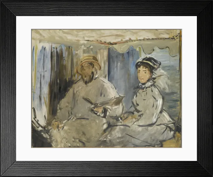 Framed Print : The painter Monet in his atelier, 1874. Artist: Manet, Edouard (1832-1883) Framed Print : The painter Monet in his atelier, 1874. Artist: Manet, Edouard (1832-1883)