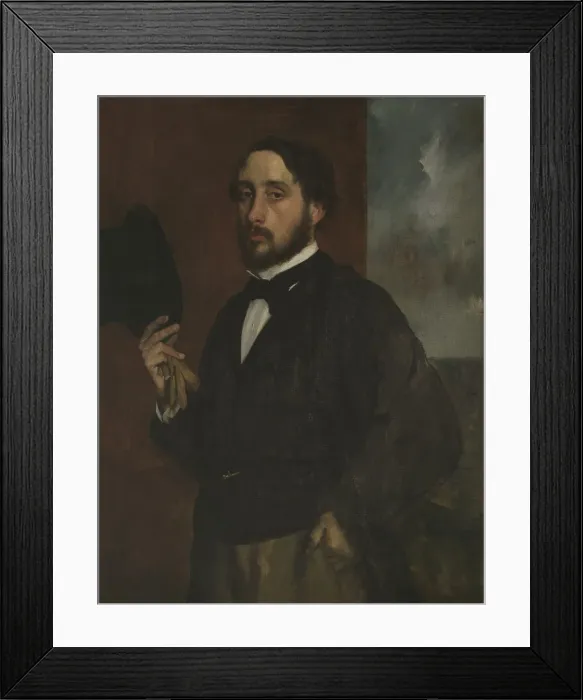 Framed Print : Self-portrait with Raised Hat, ca 1863. Artist: Degas, Edgar (1834-1917) Framed Print : Self-portrait with Raised Hat, ca 1863. Artist: Degas, Edgar (1834-1917)