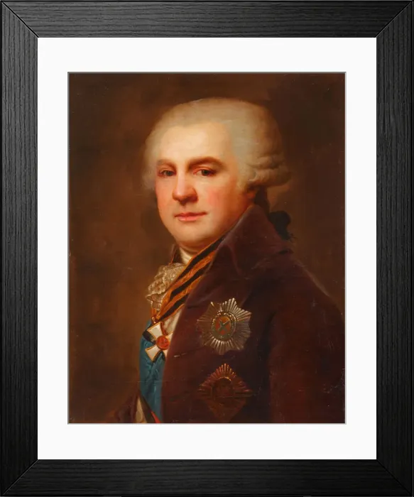 Framed Print : Portrait of Count Alexander Nikolayevich Samoylov (1744-1814), after 1796. Artist: Lampi, Johann-Baptist von, the Elder (1751-1830) Framed Print : Portrait of Count Alexander Nikolayevich Samoylov (1744-1814), after 1796. Artist: Lampi, Johann-Baptist von, the Elder (1751-1830)