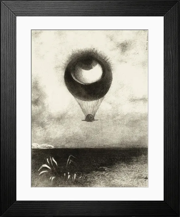 Framed Print : The Eye, Like a Strange Balloon, Mounts toward Infinity. Series: For Edgar Poe, 1882. Artist: Redon, Odilon (1840-1916)