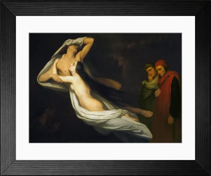 Framed Print : Paolo and Francesca, 1854. Artist: Scheffer, Ary (1795-1858) Framed Print : Paolo and Francesca, 1854. Artist: Scheffer, Ary (1795-1858)